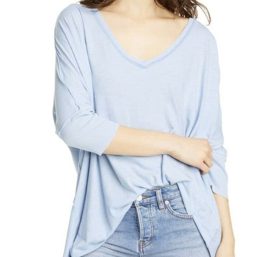 Free People Catch Waves Burnout Oversize Shirt